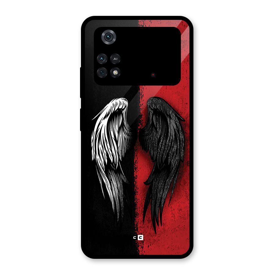 Angle Demon Wings Glass Back Case for Poco M4 Pro 4G
