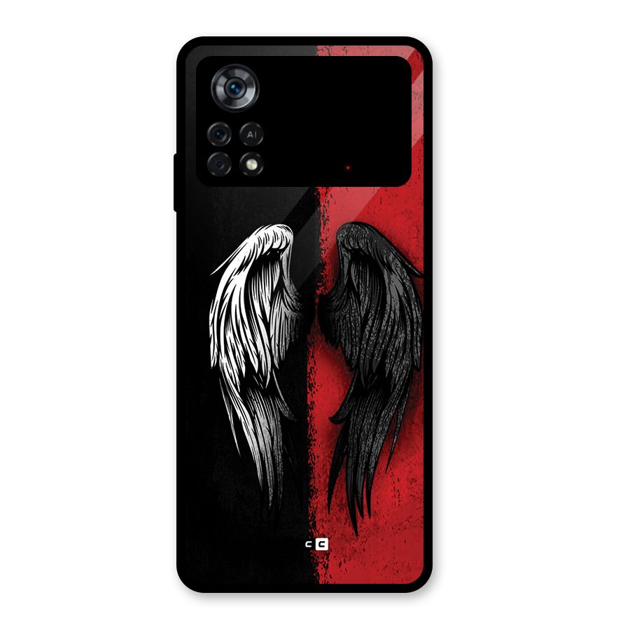 Angle Demon Wings Glass Back Case for Poco X4 Pro 5G