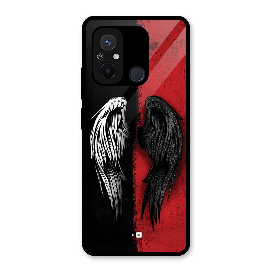 Angle Demon Wings Glass Back Case for Redmi 12C
