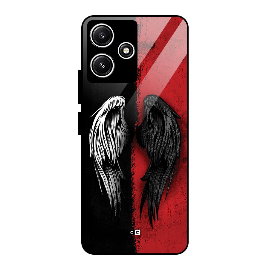 Angle Demon Wings Glass Back Case for Redmi 12 5G