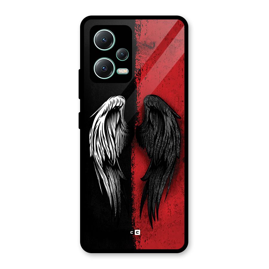 Angle Demon Wings Glass Back Case for Redmi Note 12 5G