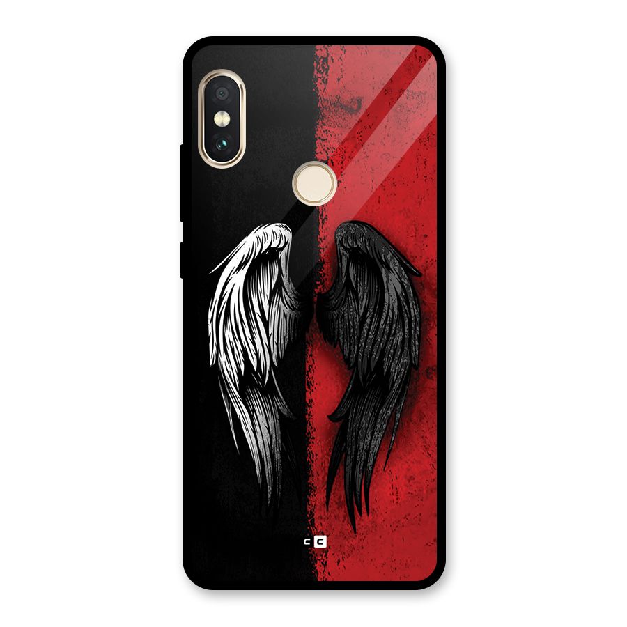 Angle Demon Wings Glass Back Case for Redmi Note 5 Pro