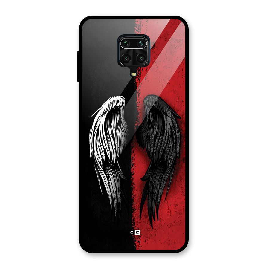 Angle Demon Wings Glass Back Case for Redmi Note 9 Pro