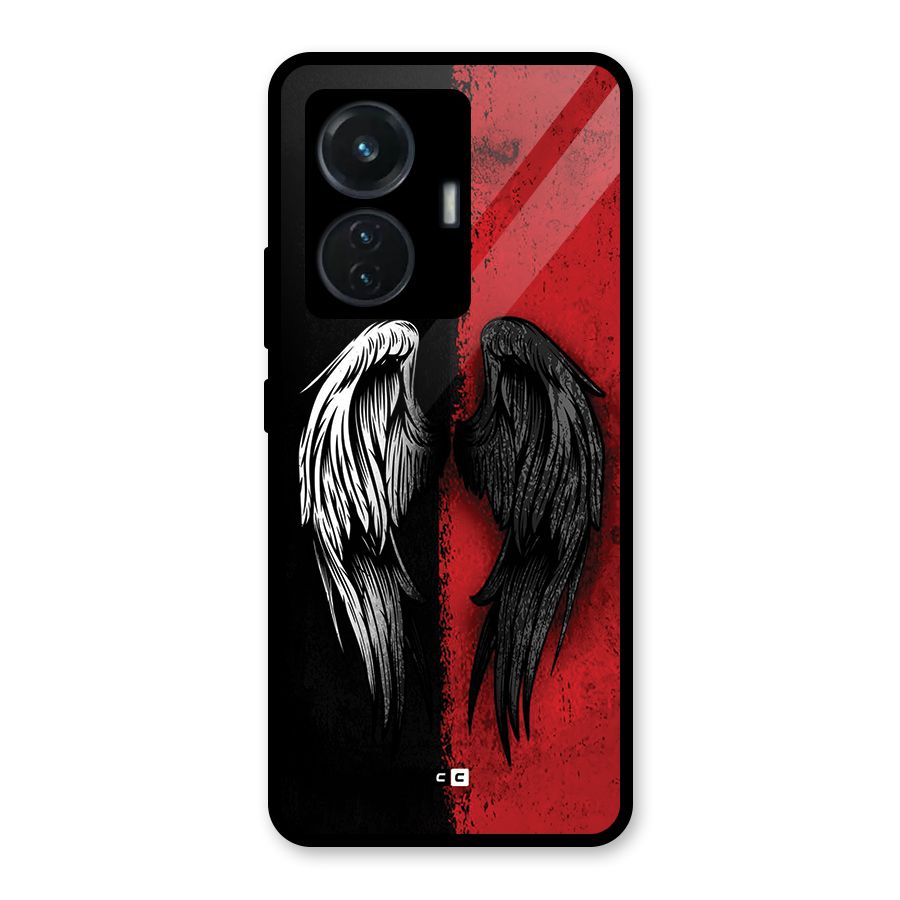 Angle Demon Wings Glass Back Case for Vivo T1 44W