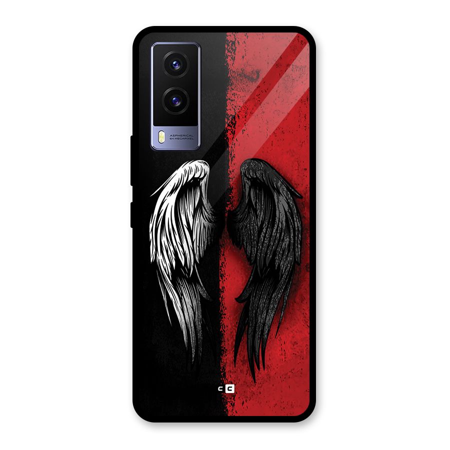 Angle Demon Wings Glass Back Case for Vivo V21e 5G