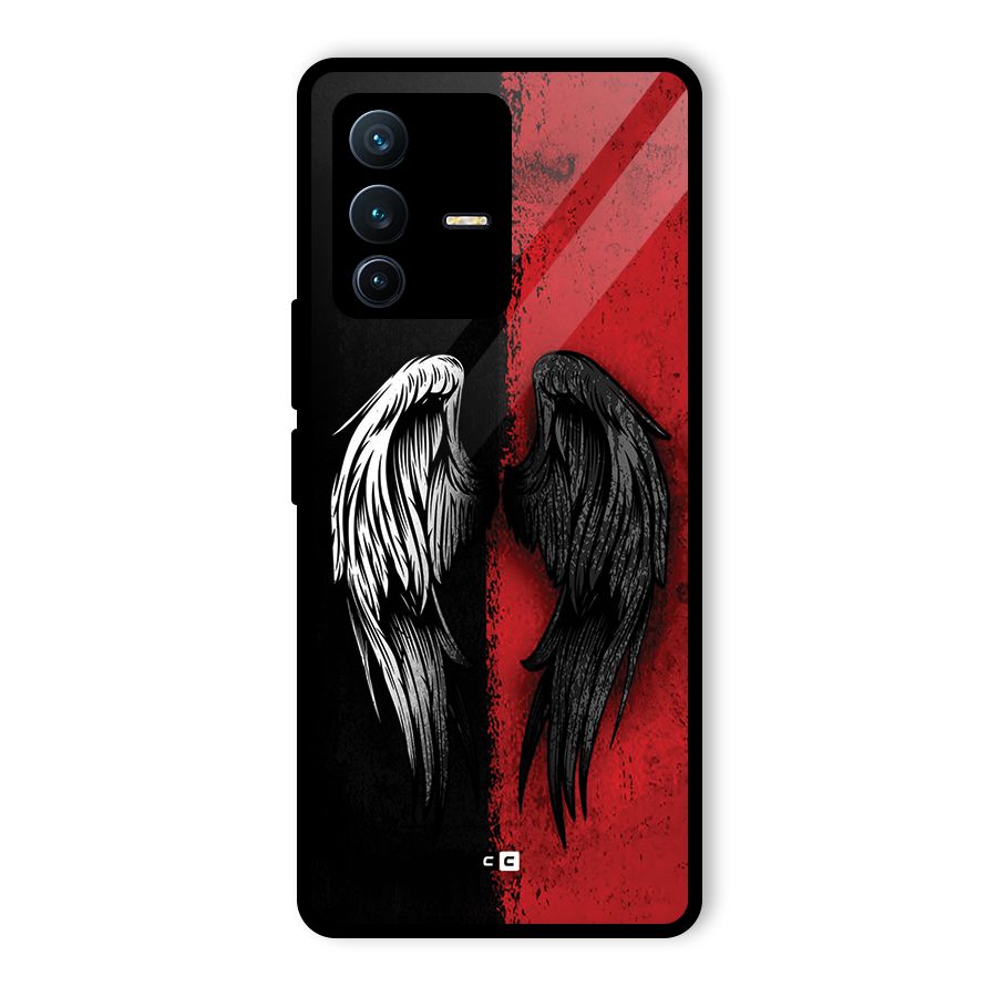 Angle Demon Wings Glass Back Case for Vivo V23 Pro