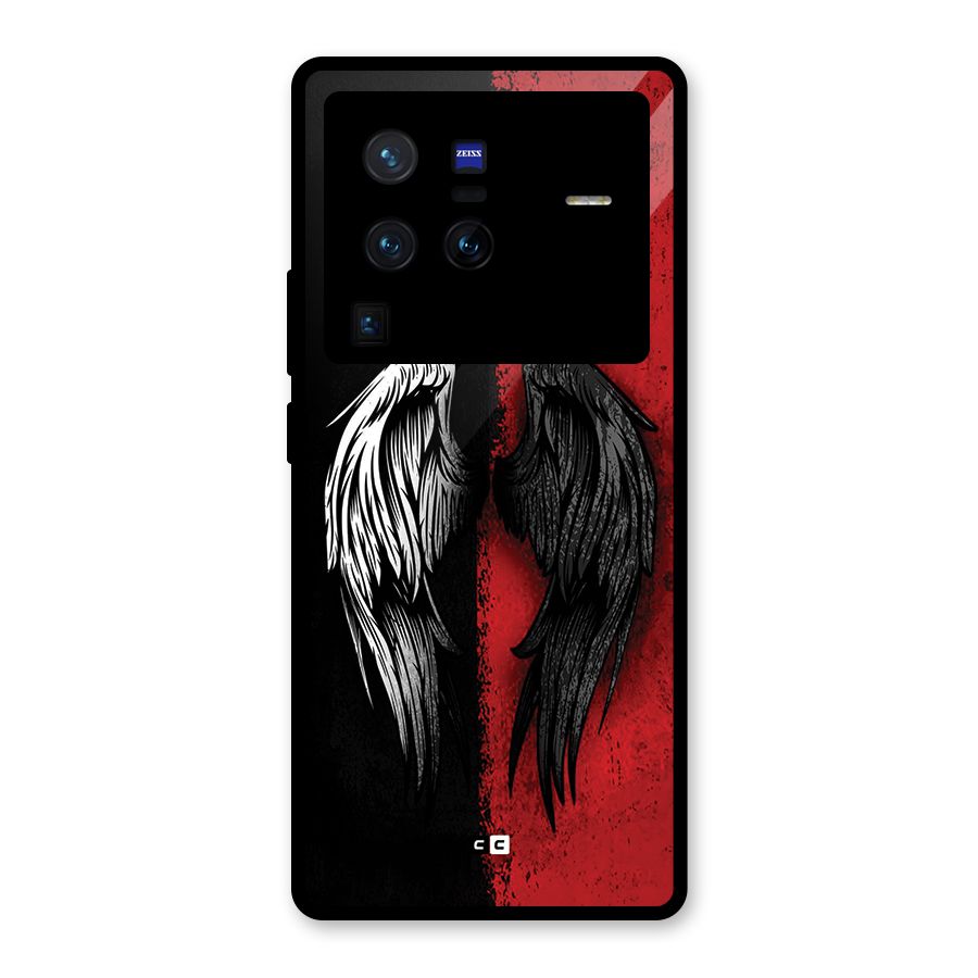 Angle Demon Wings Glass Back Case for Vivo X80 Pro