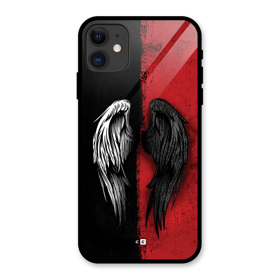 Angle Demon Wings Glass Back Case for iPhone 11