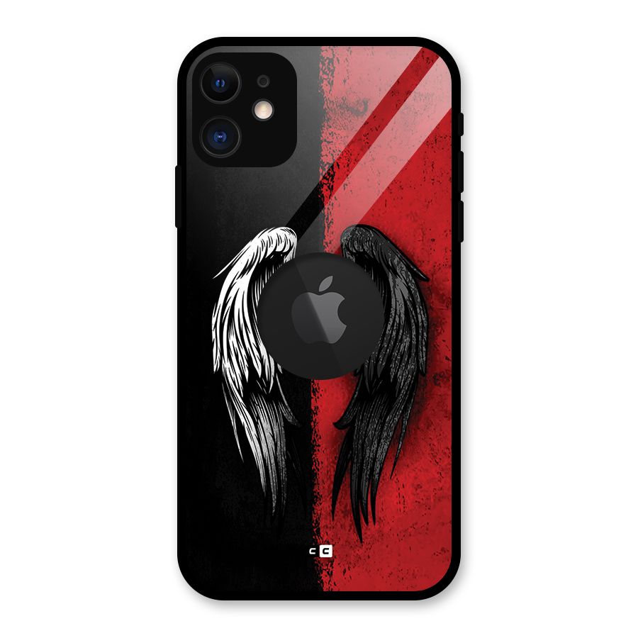 Angle Demon Wings Glass Back Case for iPhone 11 Logo Cut