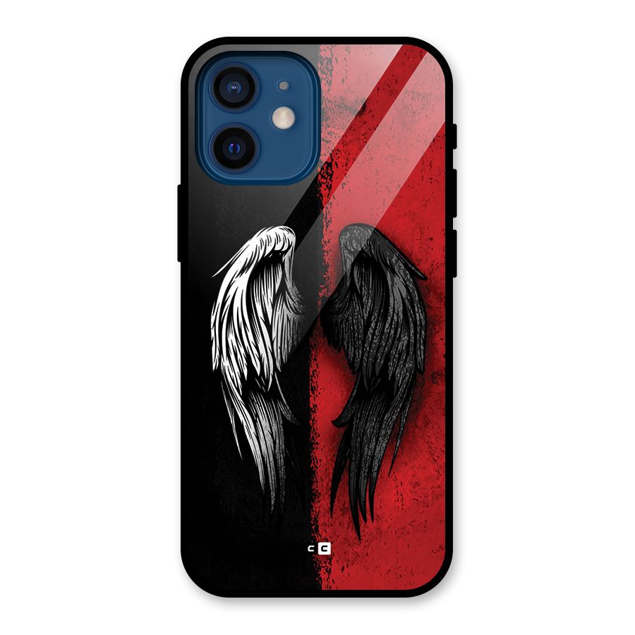 Angle Demon Wings Glass Back Case for iPhone 12 Mini