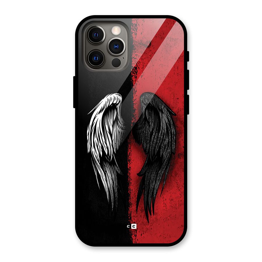 Angle Demon Wings Glass Back Case for iPhone 12 Pro
