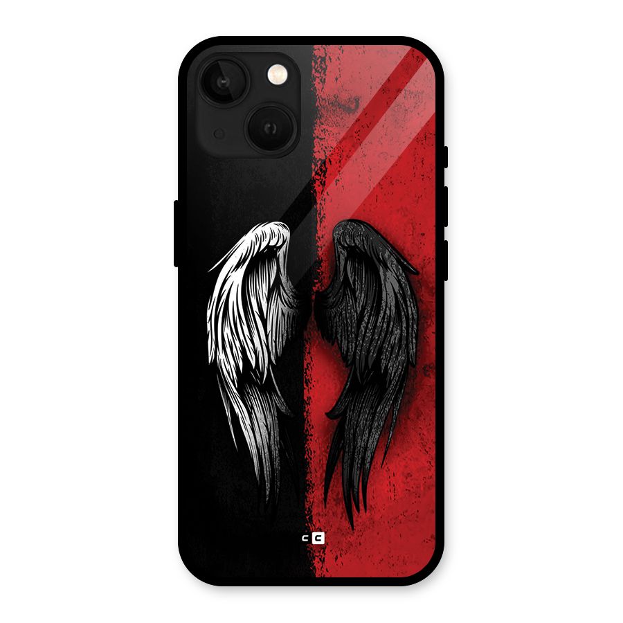 Angle Demon Wings Glass Back Case for iPhone 13