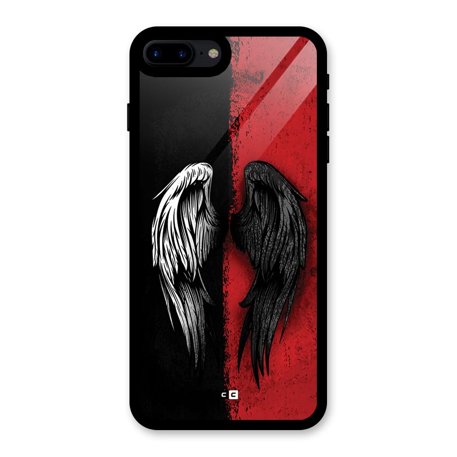 Angle Demon Wings Glass Back Case for iPhone 8 Plus