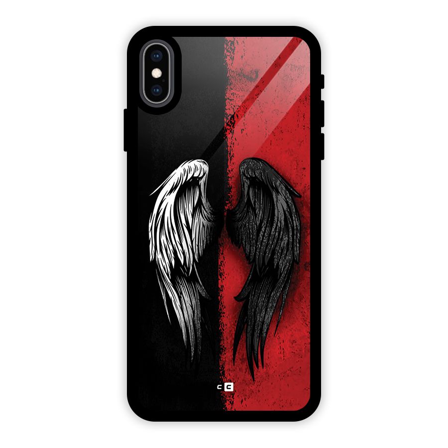 Angle Demon Wings Glass Back Case for iPhone XS Max
