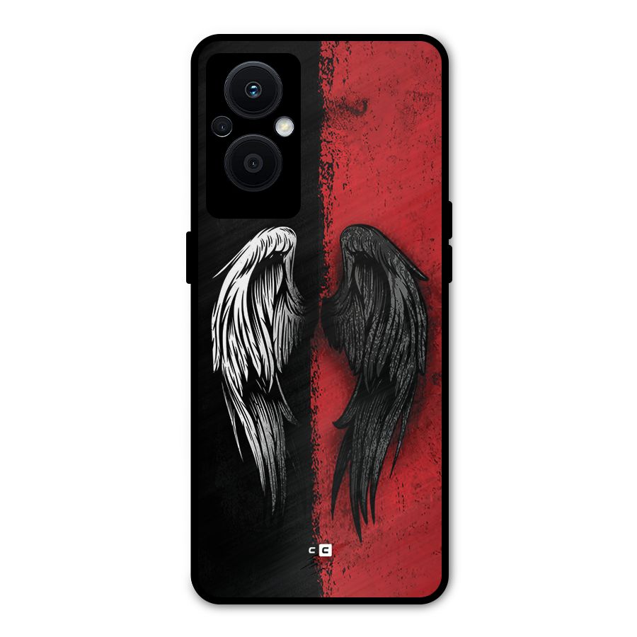 Angle Demon Wings Metal Back Case for Oppo F21 Pro 5G
