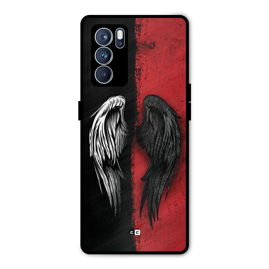 Angle Demon Wings Metal Back Case for Oppo Reno6 Pro 5G