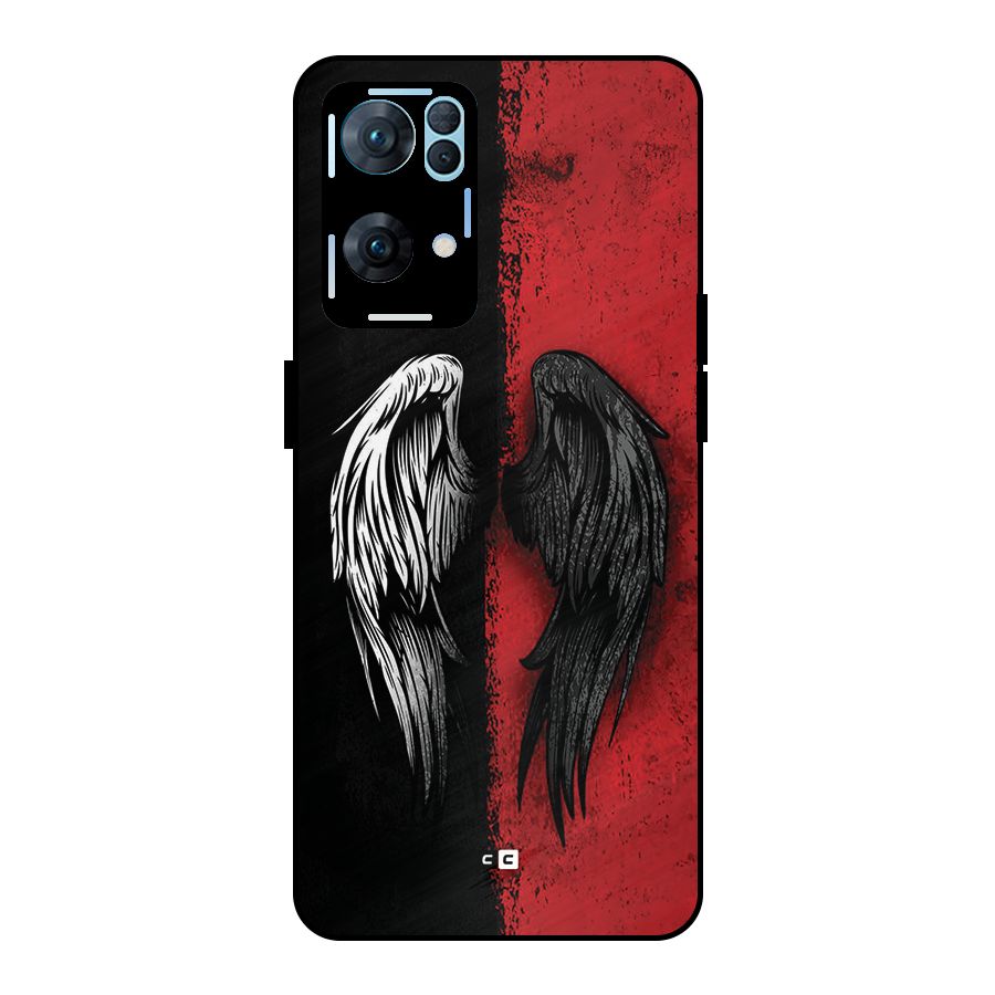 Angle Demon Wings Metal Back Case for Oppo Reno7 Pro 5G