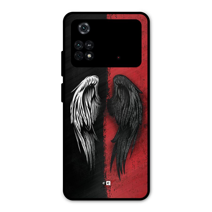 Angle Demon Wings Metal Back Case for Poco M4 Pro 4G