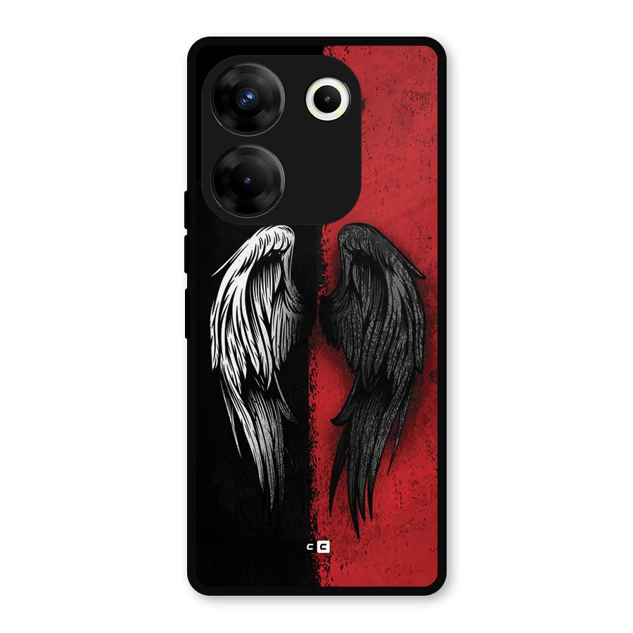 Angle Demon Wings Metal Back Case for Tecno Camon 20 Pro