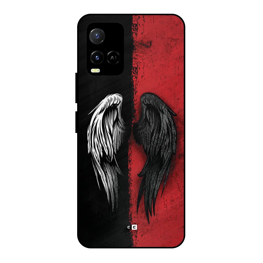 Angle Demon Wings Metal Back Case for Vivo Y21G