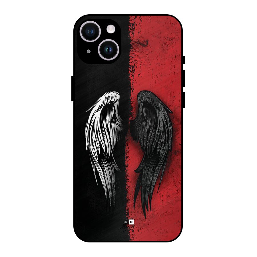 Angle Demon Wings Metal Back Case for iPhone 14 Plus