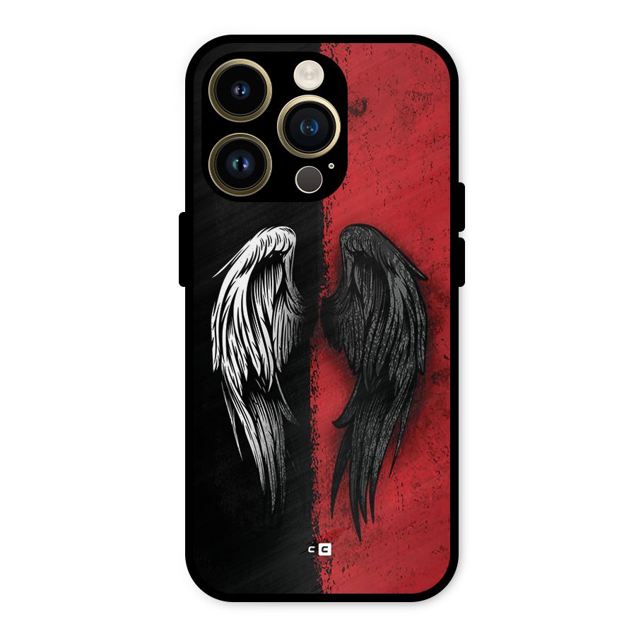 Angle Demon Wings Metal Back Case for iPhone 14 Pro