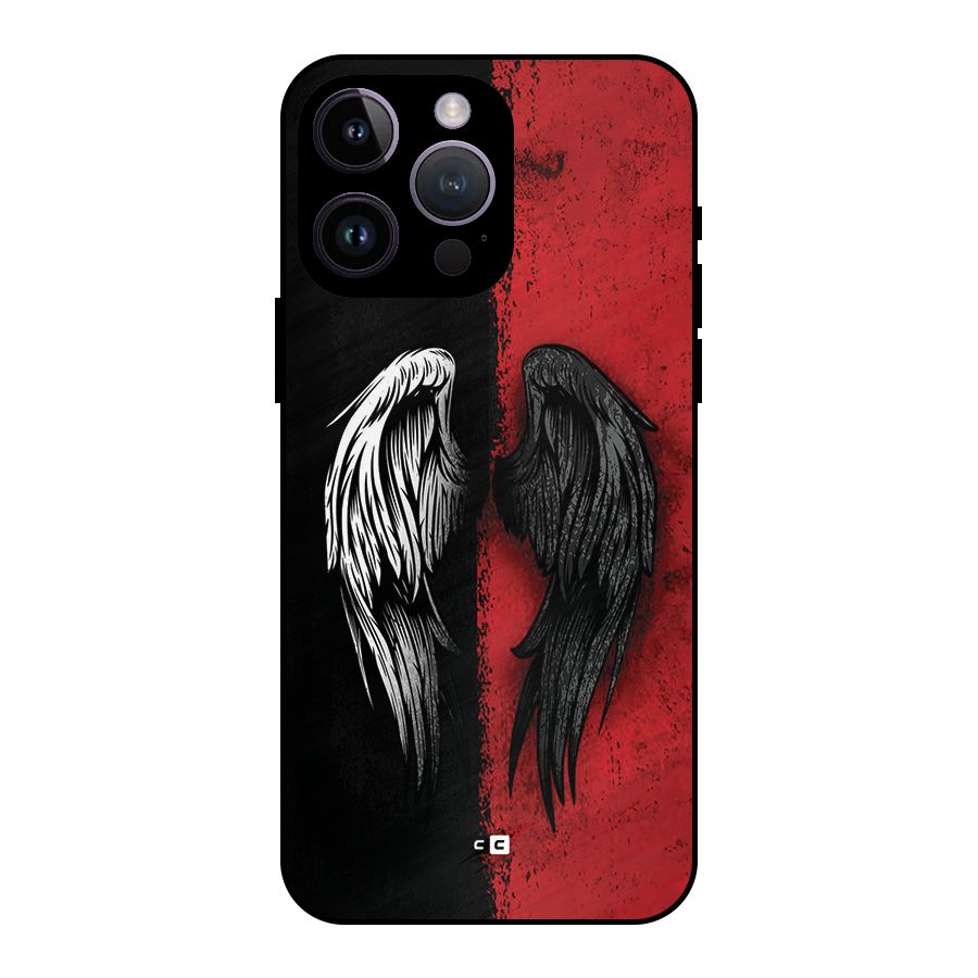 Angle Demon Wings Metal Back Case for iPhone 14 Pro Max