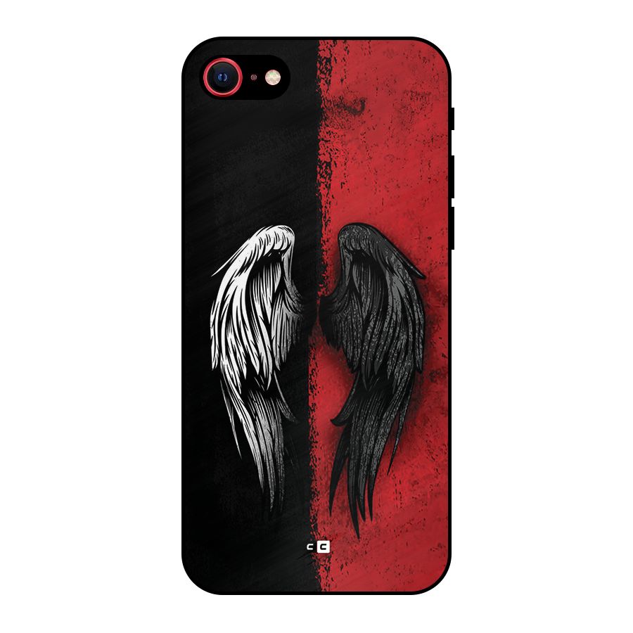 Angle Demon Wings Metal Back Case for iPhone SE 2022