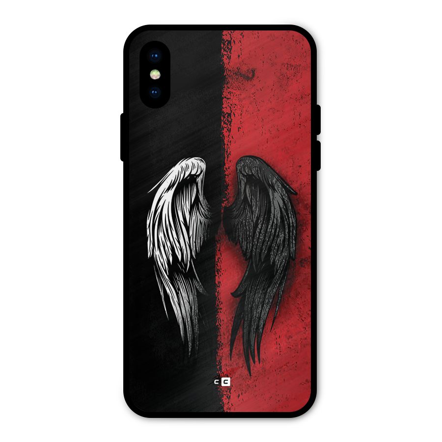 Angle Demon Wings Metal Back Case for iPhone XS