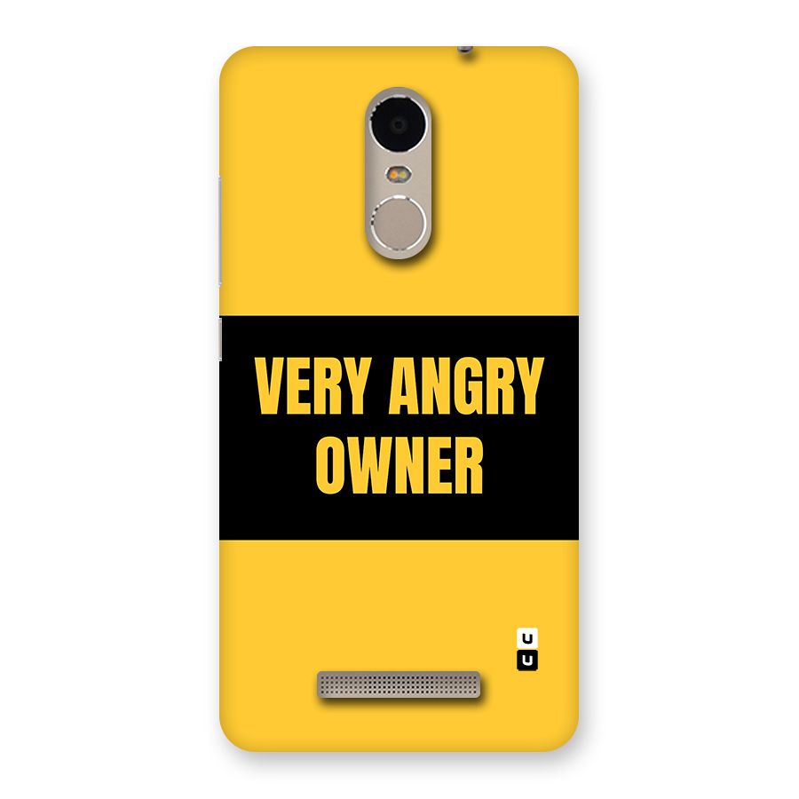 Angry Owner Back Case for Redmi Note 3