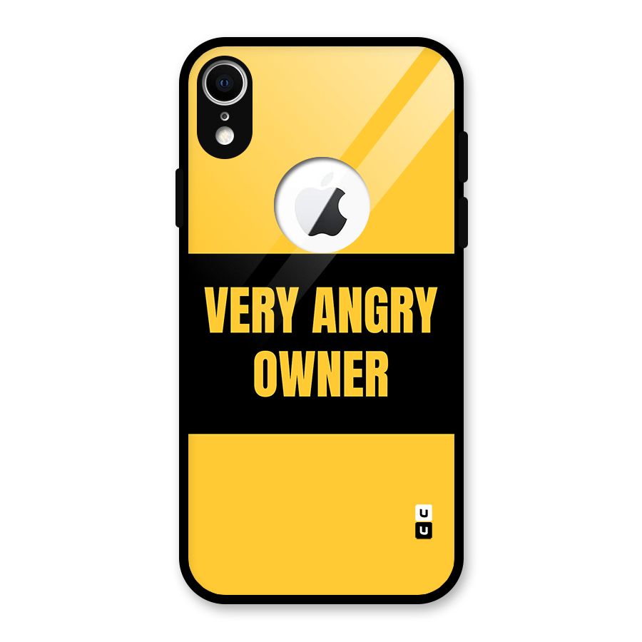 Angry Owner Glass Back Case for iPhone XR Logo Cut