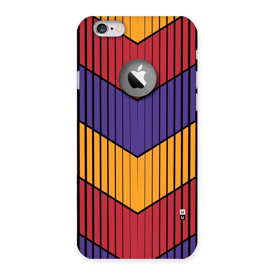 Angular Stripes Back Case for iPhone 6 Logo Cut