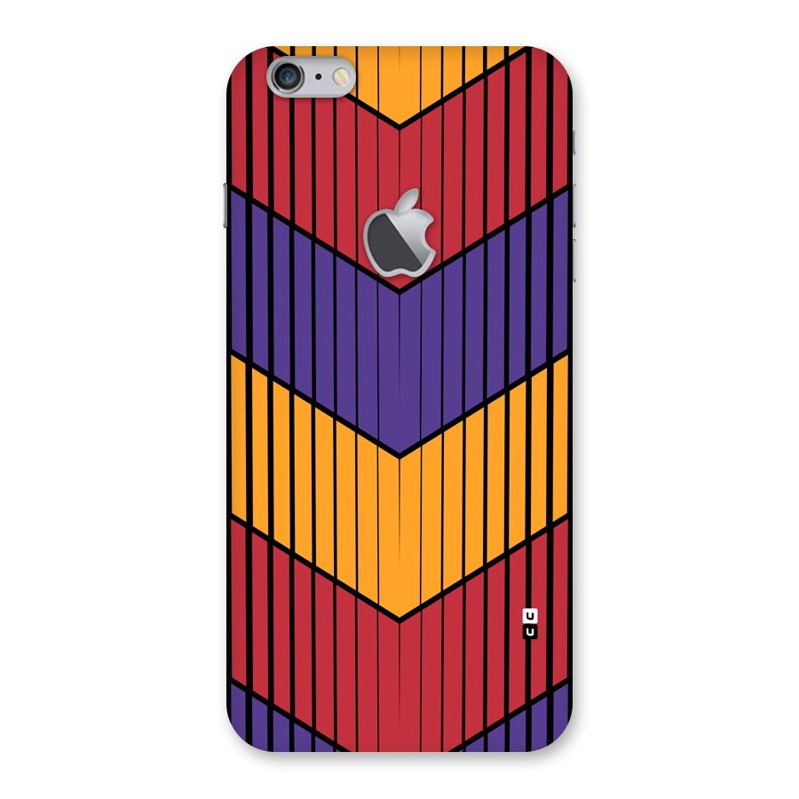 Angular Stripes Back Case for iPhone 6 Plus 6S Plus Logo Cut