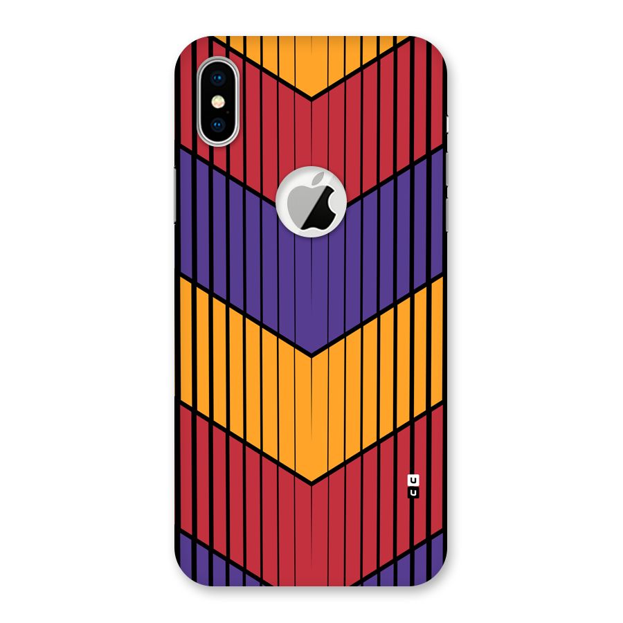 Angular Stripes Back Case for iPhone X Logo Cut