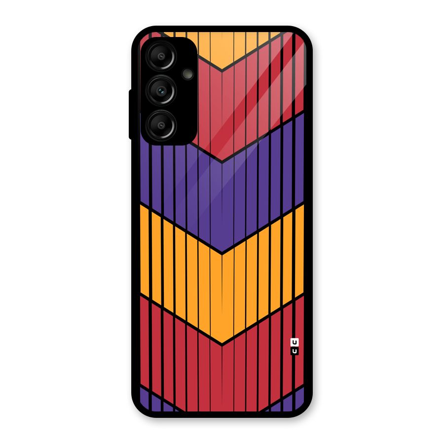 Angular Stripes Glass Back Case for Galaxy A14 5G