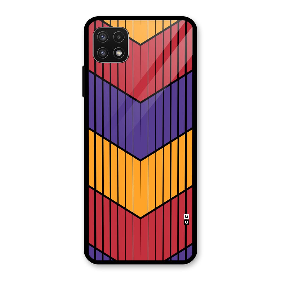 Angular Stripes Glass Back Case for Galaxy A22 5G