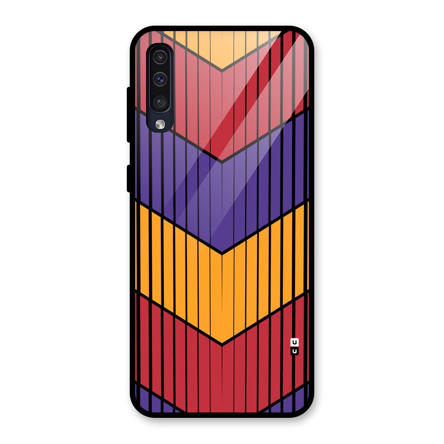 Angular Stripes Glass Back Case for Galaxy A50