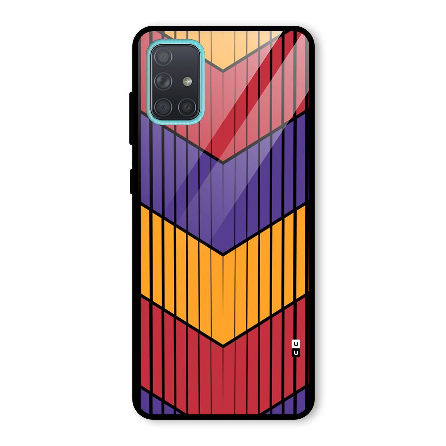 Angular Stripes Glass Back Case for Galaxy A71