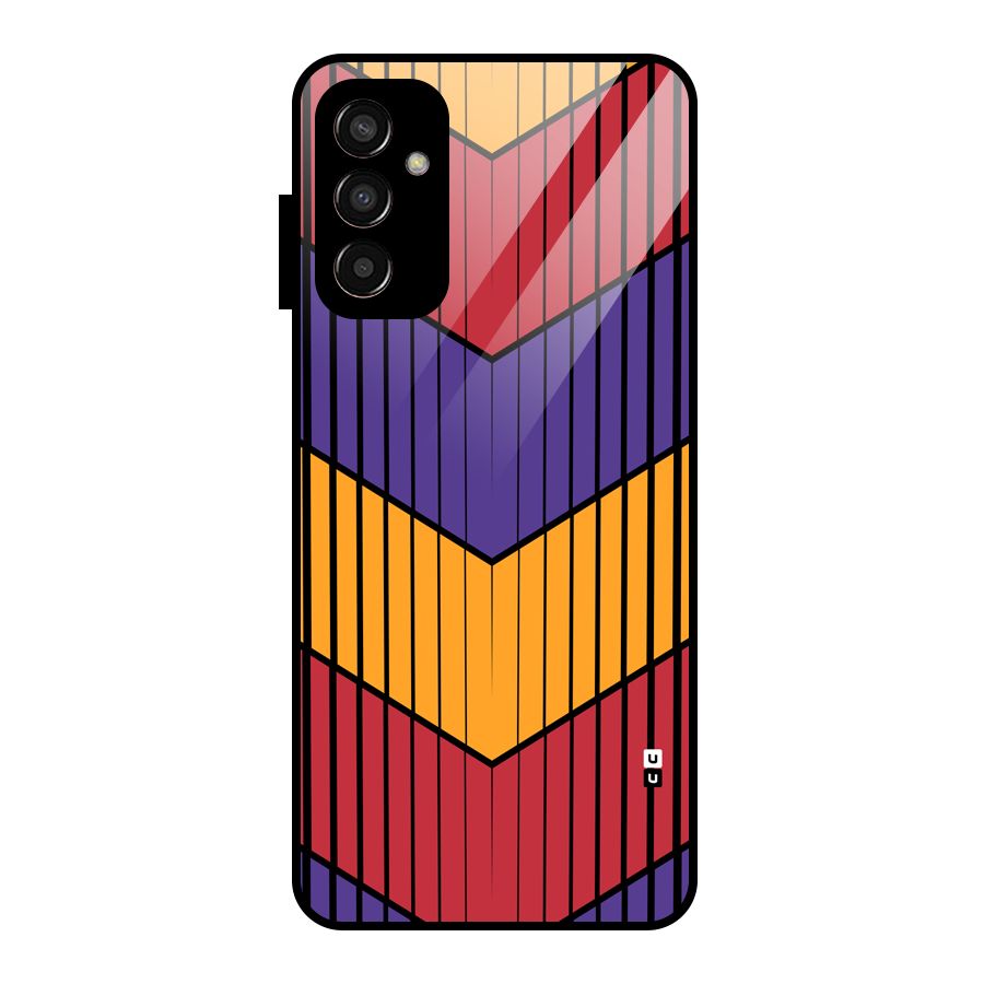 Angular Stripes Glass Back Case for Galaxy F13