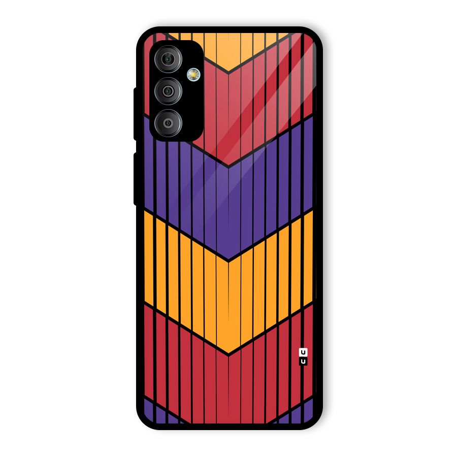 Angular Stripes Glass Back Case for Galaxy F23