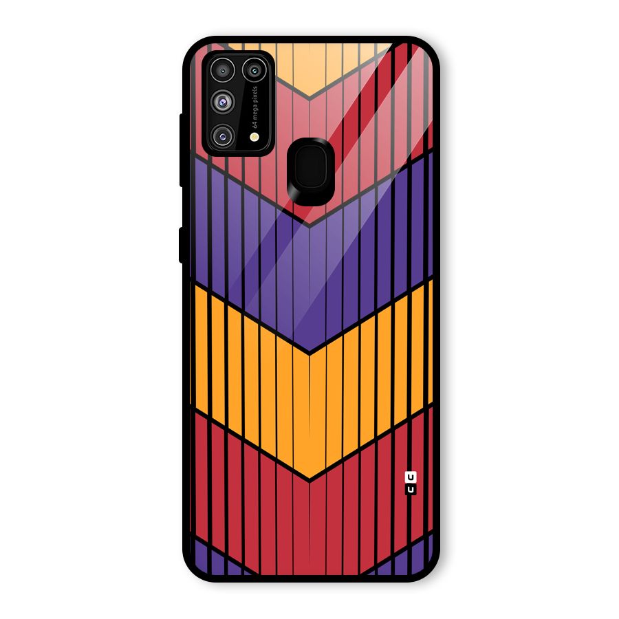 Angular Stripes Glass Back Case for Galaxy F41
