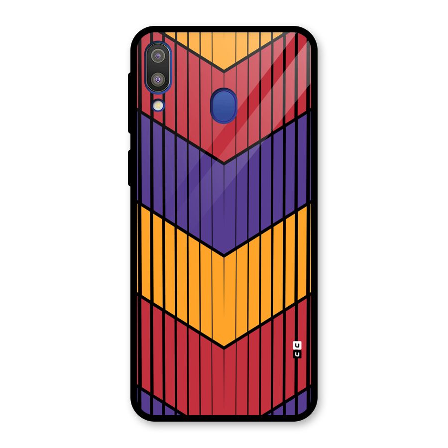 Angular Stripes Glass Back Case for Galaxy M20