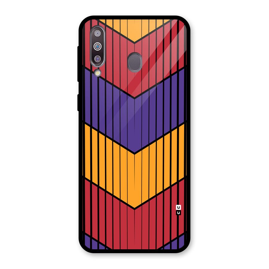 Angular Stripes Glass Back Case for Galaxy M30