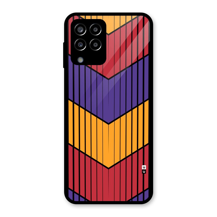 Angular Stripes Glass Back Case for Galaxy M33