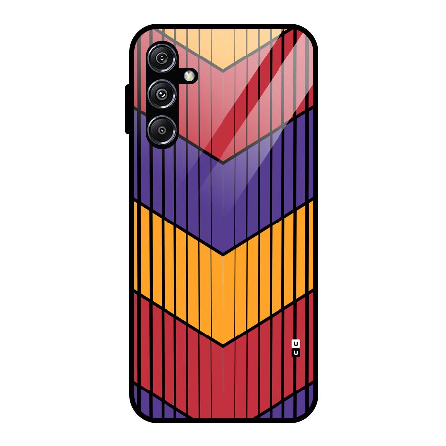 Angular Stripes Glass Back Case for Galaxy M34 5G