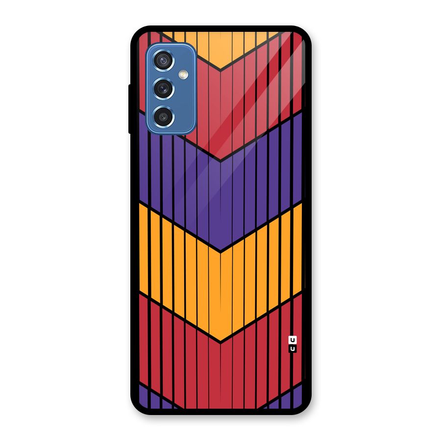 Angular Stripes Glass Back Case for Galaxy M52 5G