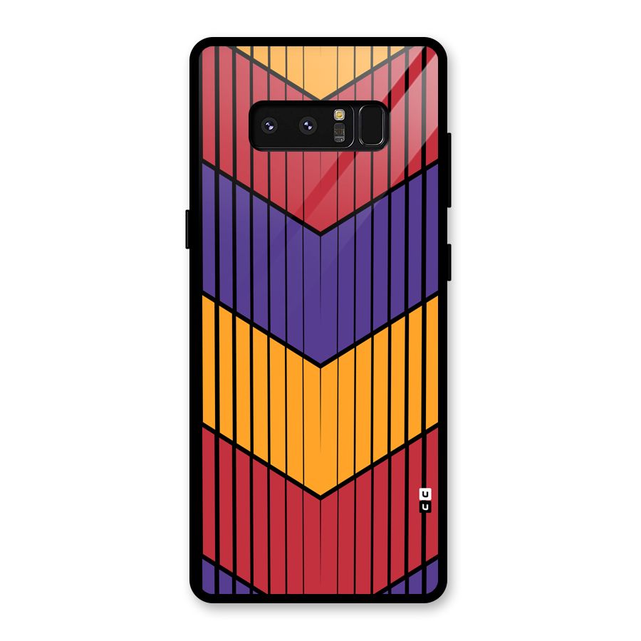 Angular Stripes Glass Back Case for Galaxy Note 8