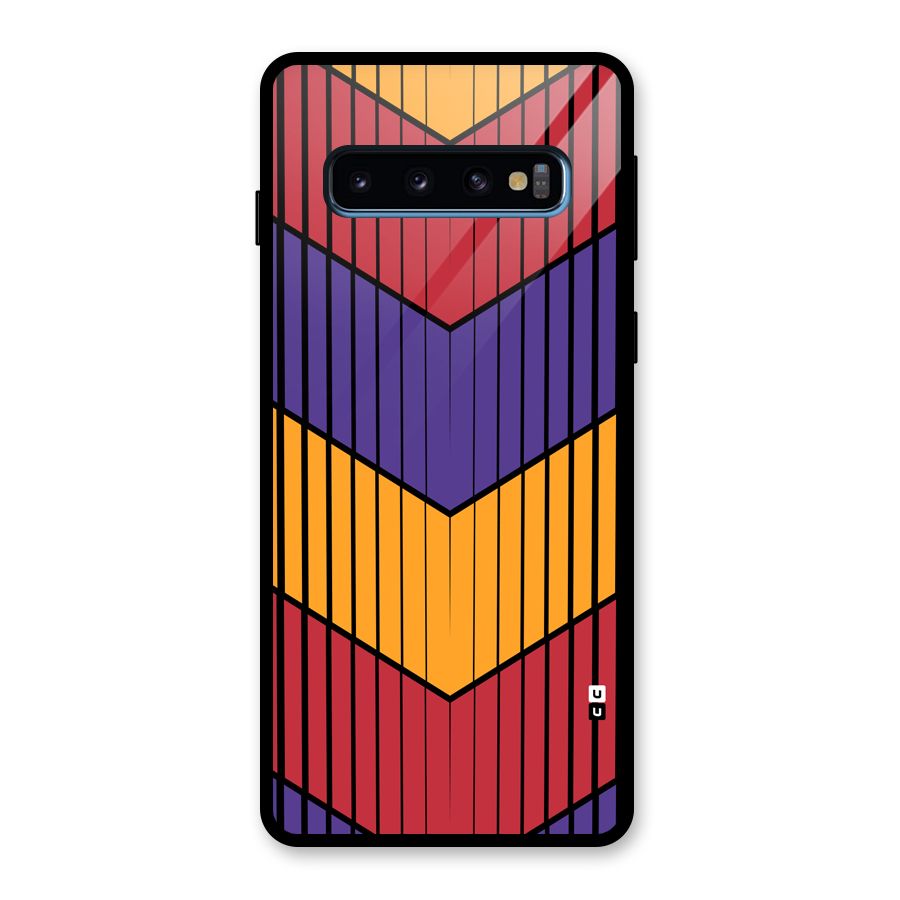 Angular Stripes Glass Back Case for Galaxy S10