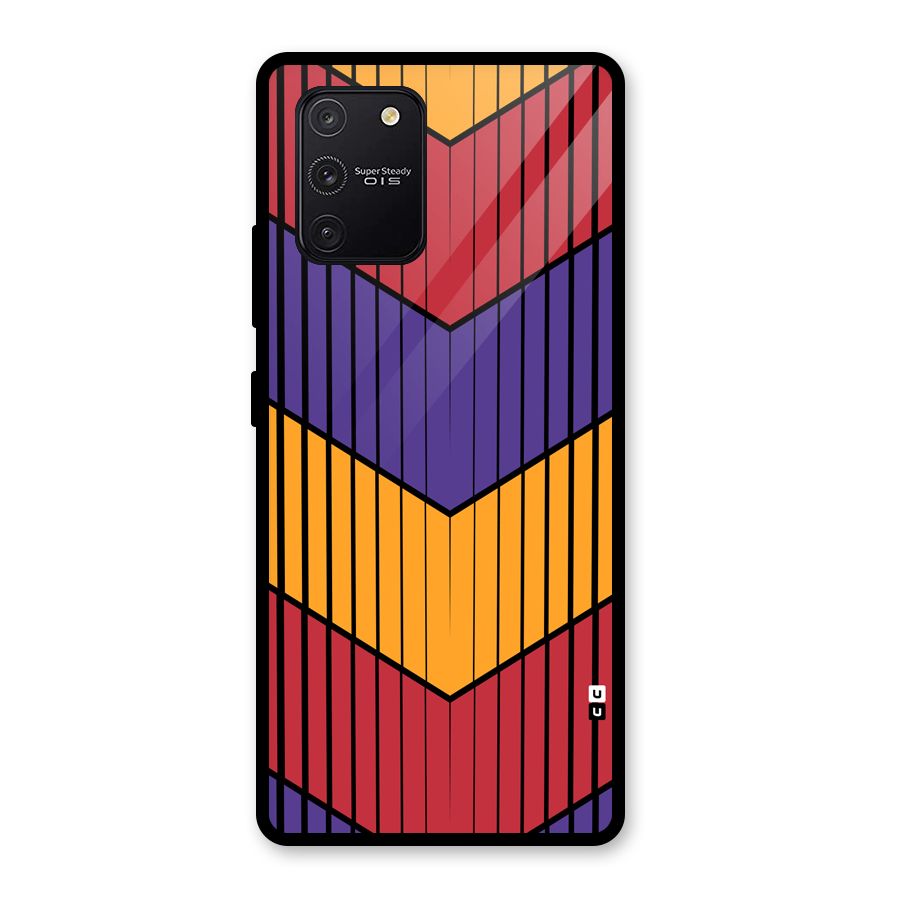 Angular Stripes Glass Back Case for Galaxy S10 Lite