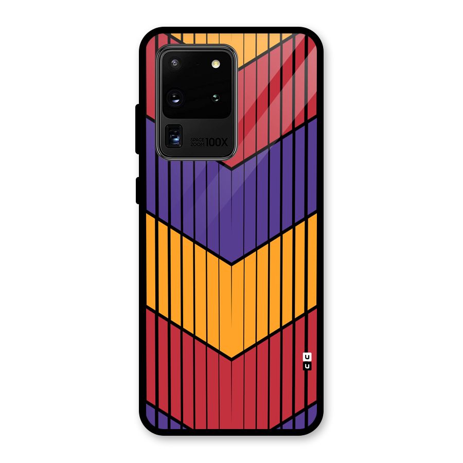 Angular Stripes Glass Back Case for Galaxy S20 Ultra